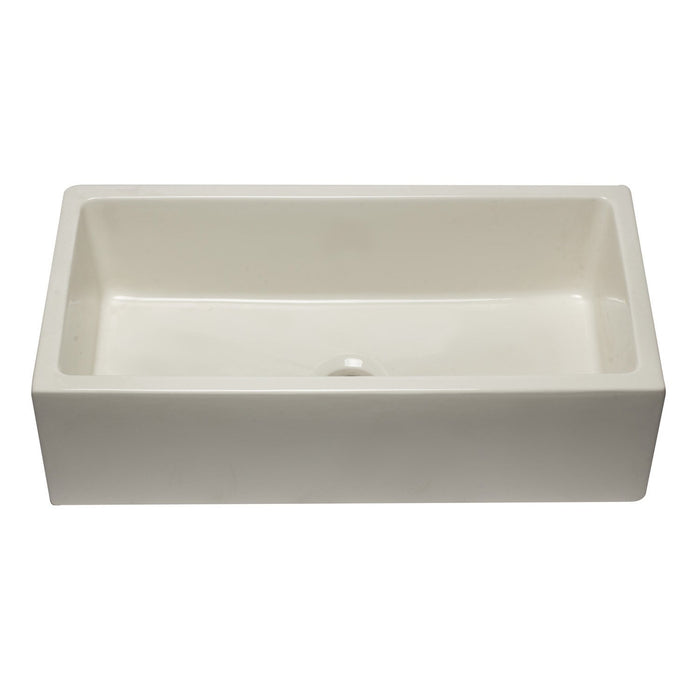 ALFI AB3618HS-B 36 inch Biscuit Smooth / Fluted Single Bowl Fireclay Farm Sink
