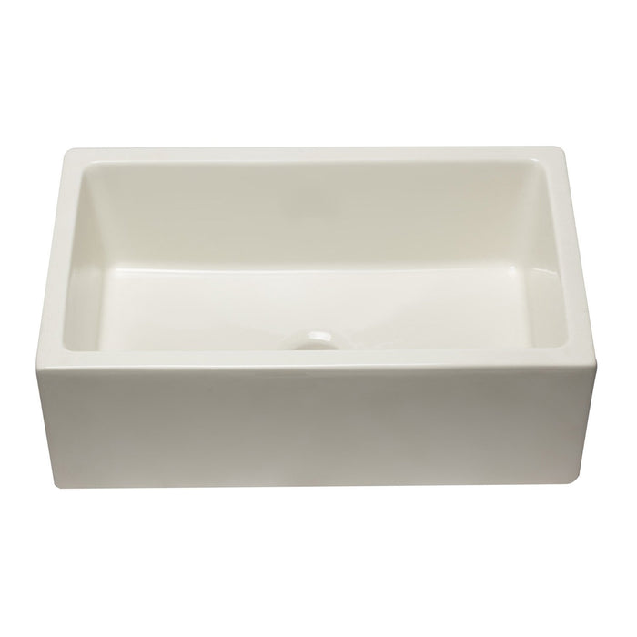 ALFI AB3018HS-B 30 inch Biscuit Smooth / Fluted Single Bowl Fireclay Farm Sink