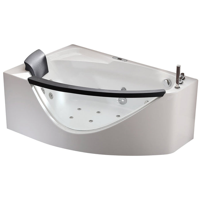 EAGO AM198ETL-R 5 ft Clear Rounded Right Corner Acrylic Whirlpool Bathtub