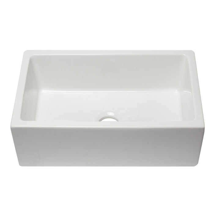 ALFI AB3018HS-W 30 inch White Smooth / Fluted Single Bowl Fireclay Farm Sink