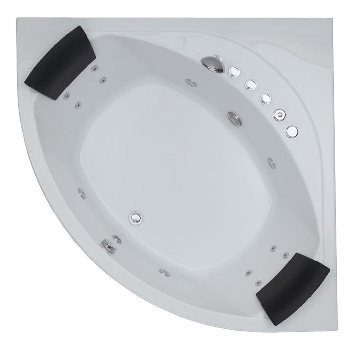 EAGO AM200 5' Modern Double Seat Corner Whirlpool Bath Tub with Fixtures