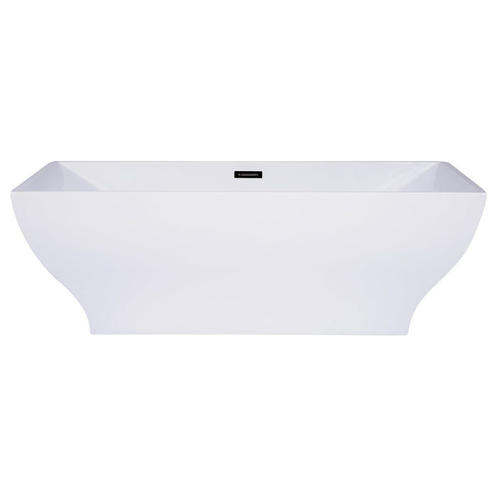 ALFI AB8840 67 inch White Rectangular Acrylic Free Standing Soaking Bathtub