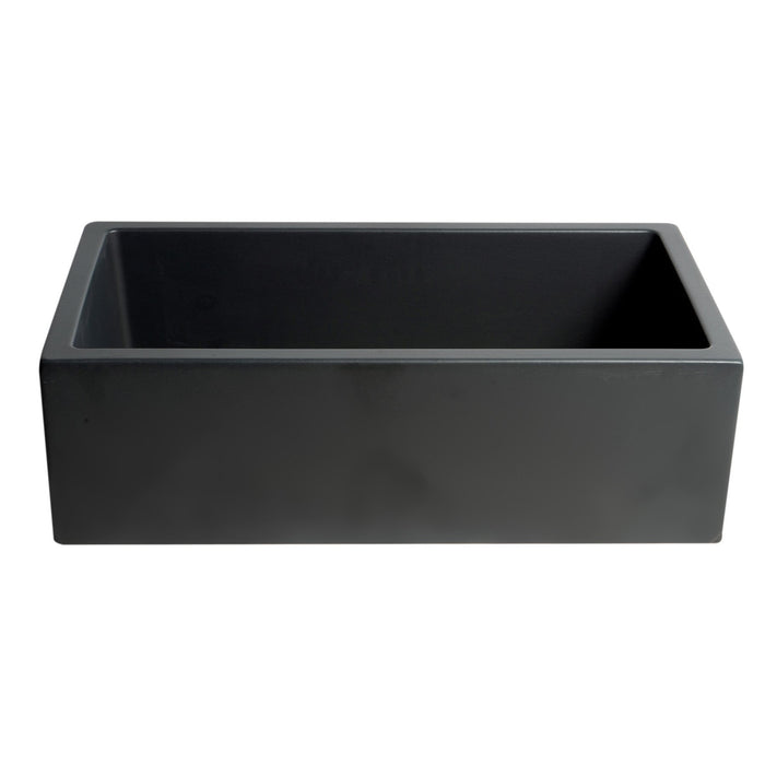 ALFI Brand AB3318HS-BM 33" Black Matte Reversible Smooth/Fluted Single Bowl Fireclay Farm Sink