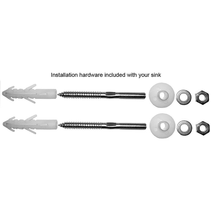 ALFI Brand AB106 White Small Porcelain Wall Mount Basin with Overflow