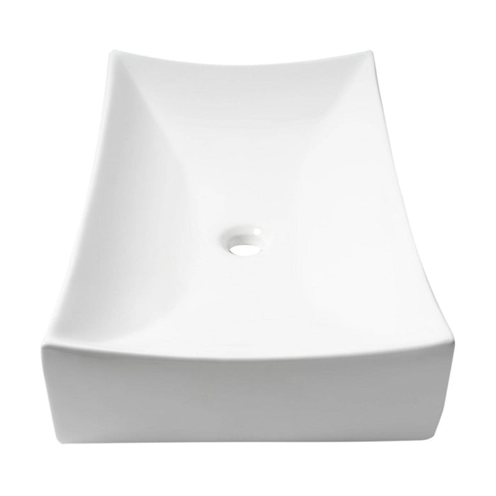 ALFI Brand ABC904 White Modern 26" Fancy Rectangular Above-Mount Ceramic Sink