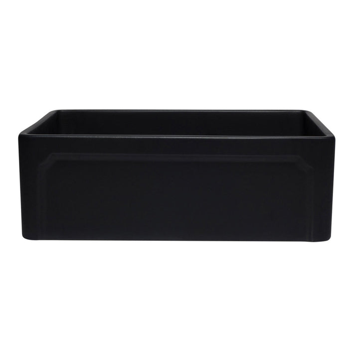 ALFI AB3020SB-BM 30 inch Black Reversible Single Bowl Fireclay Farmhouse Kitchen Sink
