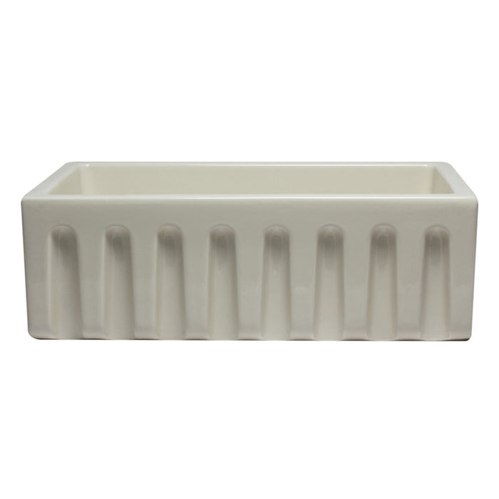 ALFI AB3018HS-B 30 inch Biscuit Smooth / Fluted Single Bowl Fireclay Farm Sink