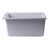ALFI AB1720UM-W White 17" Undermount Rectangular Granite Composite Prep Sink