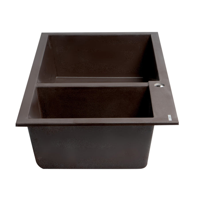 ALFI Brand AB3319DI-C Chocolate 34" 2x Bowl Drop-in Granite Comp Kitchen Sink