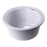 ALFI AB1717UM-W White 17" Undermount Round Granite Composite Kitchen Prep Sink
