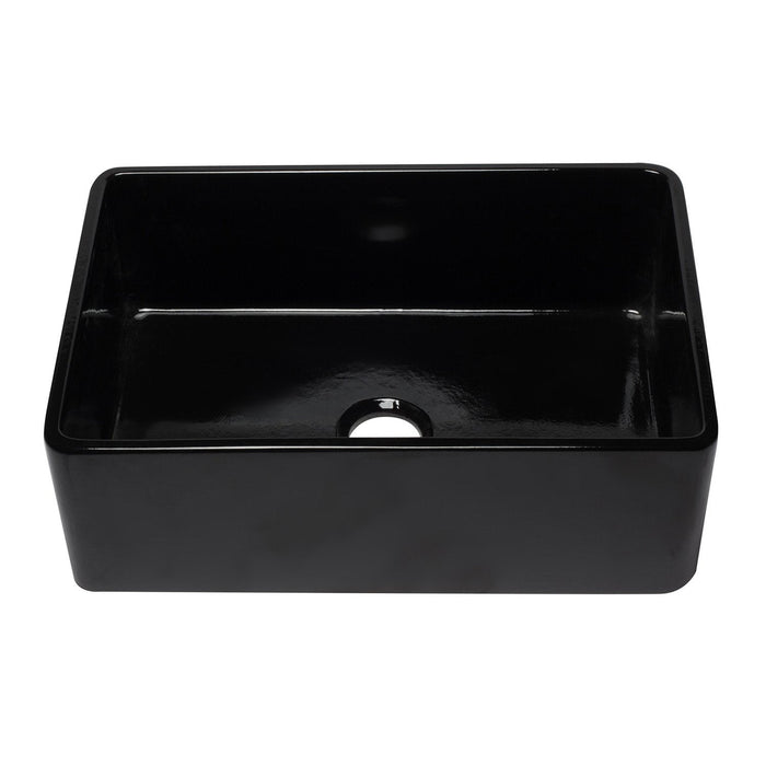 ALFI AB3020SB-BG 30 inch Black Reversible Single Bowl Fireclay Farmhouse Kitchen Sink