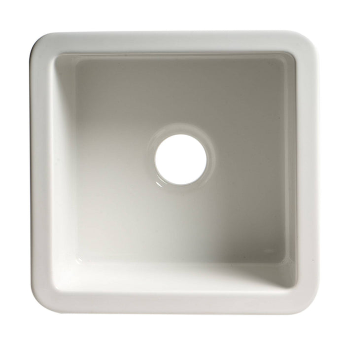 ALFI Brand ABF1818S-W White Square 18" x 18" Undermount/Drop in Fireclay Prep Sink