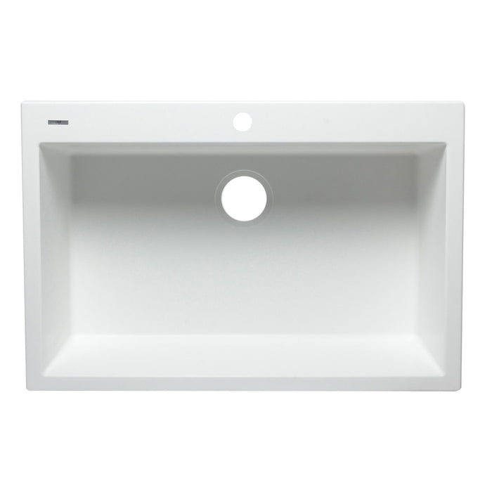 ALFI AB3322DI-W White 33" Single Bowl Drop in Granite Composite Kitchen Sink