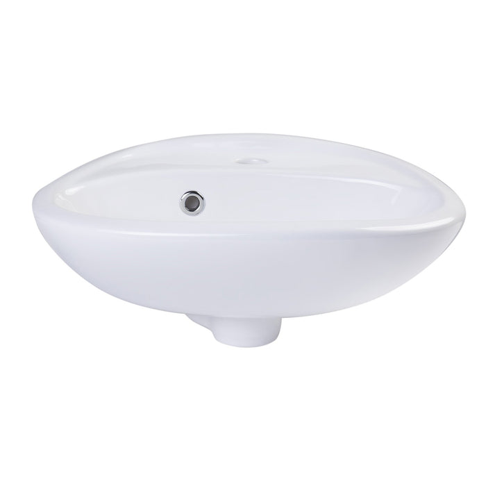 ALFI Brand AB106 White Small Porcelain Wall Mount Basin with Overflow