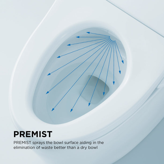 TOTO MW6263084CEFG#01 Aimes One-Piece 1.28 GPF Universal Height Toilet with Washlet C5 Bidet Seat
