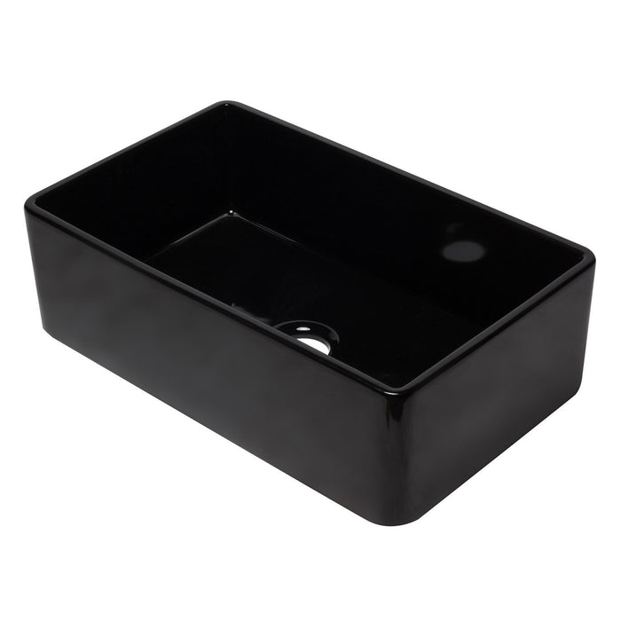 ALFI AB3320SB-BG 33 inch Black Reversible Single Bowl Fireclay Farmhouse Kitchen Sink
