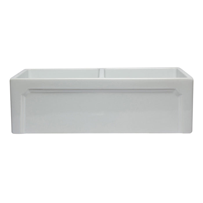 ALFI AB3318DB-W 33 inch White Reversible Double Bowl Fireclay Farmhouse Kitchen Sink