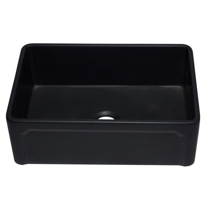 ALFI AB3020SB-BM 30 inch Black Reversible Single Bowl Fireclay Farmhouse Kitchen Sink