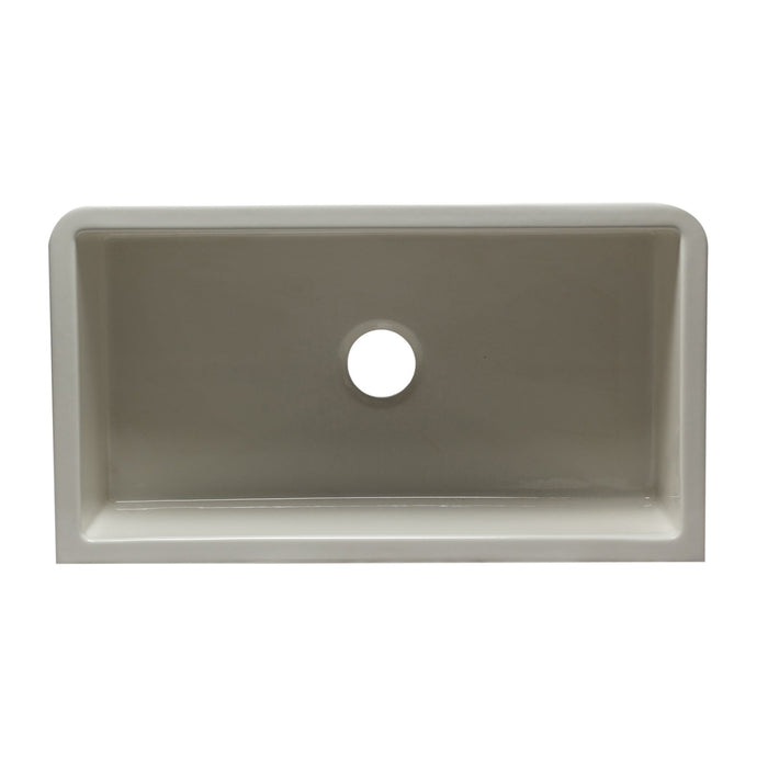 ALFI AB3318SB-B 33" Biscuit Smooth Apron Solid Thick Wall Fireclay Single Bowl Farm Sink