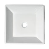 ALFI Brand ABC912 White Modern 17" Square Above-Mount Ceramic Sink