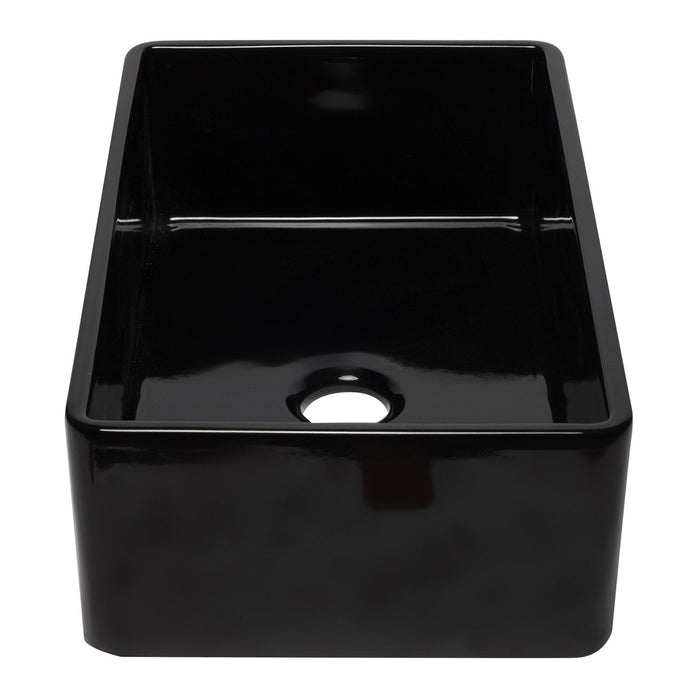 ALFI AB3320SB-BG 33 inch Black Reversible Single Bowl Fireclay Farmhouse Kitchen Sink