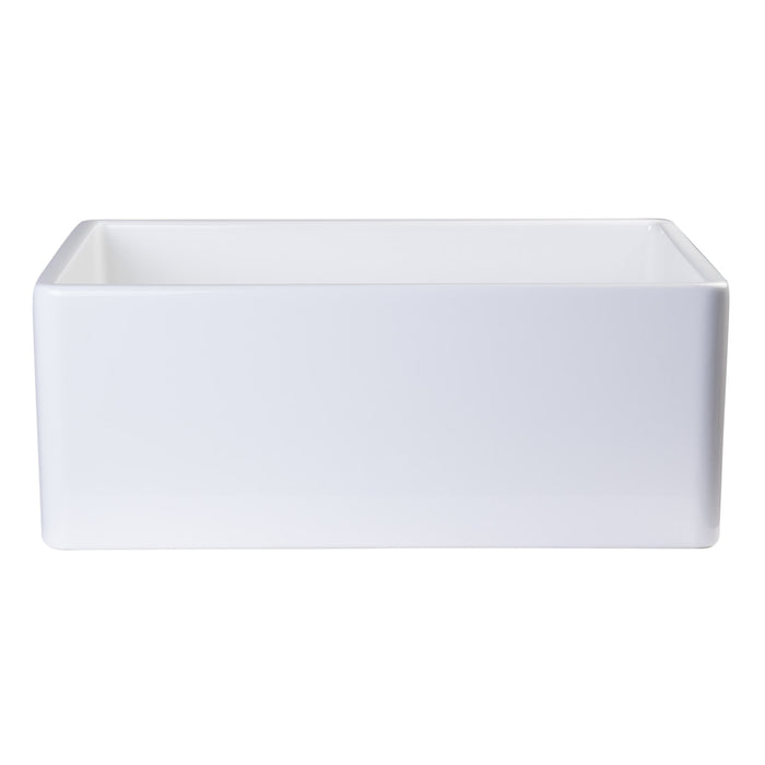 ALFI AB505-W White 26" Contemporary Smooth Apron Fireclay Farmhouse Kitchen Sink