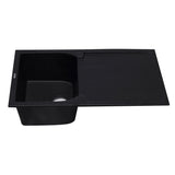 ALFI AB1620DI-BLA Black 34" Single Bowl Granite Composite Sink with Drainboard