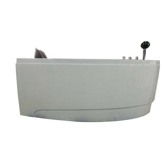 EAGO AM161-R 5' Single Person Corner White Whirlpool Bath Tub - Drain on Right