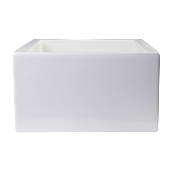 ALFI AB2418ARCH-B 24" Biscuit Arched Apron Wall Fireclay Single Bowl Farm Sink