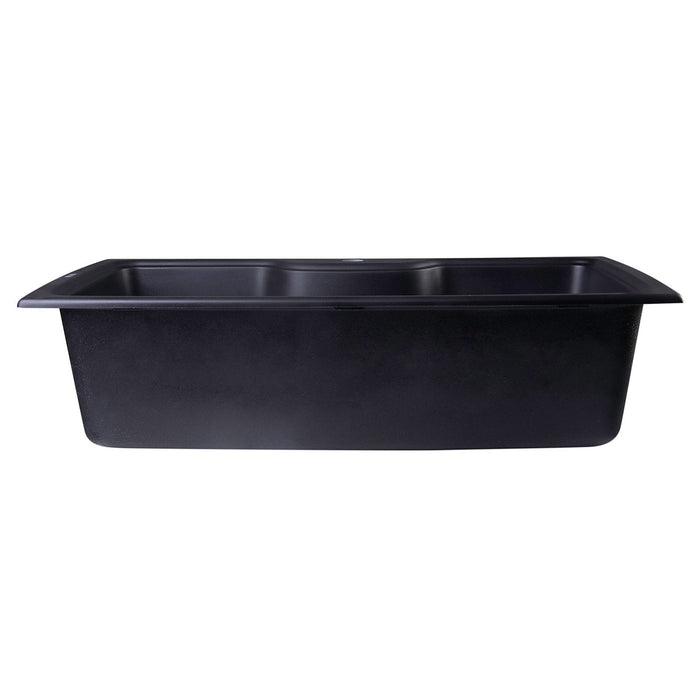 ALFI AB3520DI-BLA Black 35" Drop-In Single Bowl Granite Composite Kitchen Sink