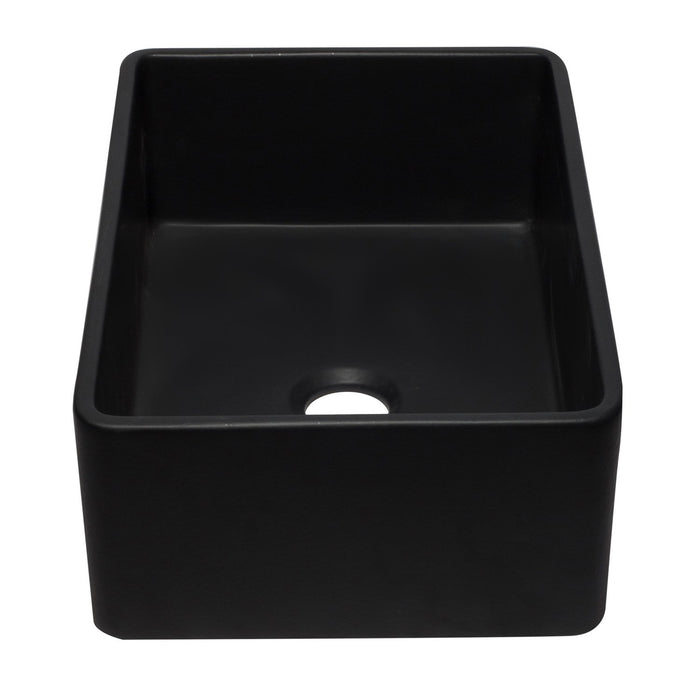 ALFI AB3020SB-BM 30 inch Black Reversible Single Bowl Fireclay Farmhouse Kitchen Sink