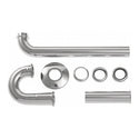Chrome Duravit bathroom sink trap kit with curved pipes, flange, nuts and seals
