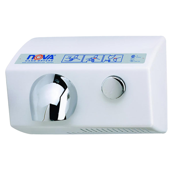 World Dryer 011200000 NOVA5 Push Button Hand Dryer 120V 15A 1800W White