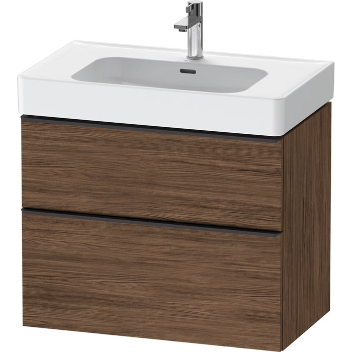 Duravit DE43770BD210000 D-Neo Vanity Unit Wall-Mounted Walnut Dark