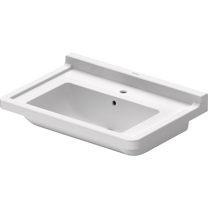 Duravit 0304700000 Starck 3 27 1/2" Rectangular Wall Mounted Bathroom Sink with 1 Hole
