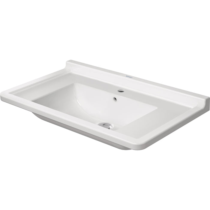 Duravit 0304800000 Starck 3 33 1/2" Rectangular Wall Mounted Bathroom Sink with 1 Hole