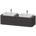 Duravit HP4974B8080 Happy D.2 Plus Four Drawer Wall-Mount Vanity Unit Graphite