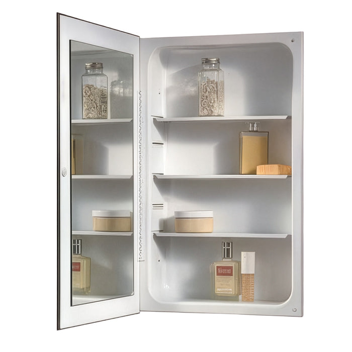 Rangaire Jensen 1035P24WH Recess Mount 16x26" Bathroom Medicine Cabinet with Mirror and 2 Shelves