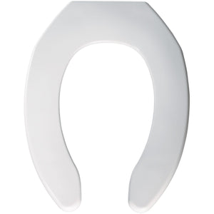 Bemis Elongated Commercial Plastic Open Front Less Cover Toilet Seat with Check Hinge