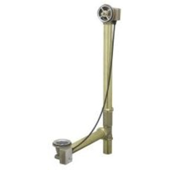 Geberit TurnControl 17" - 24" Brass Tub Waste with 27" Cable - less Trim Kit