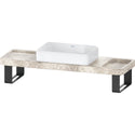 Duravit D4800800 Qatego 5 Console Bathroom Sink and Gray Travertine