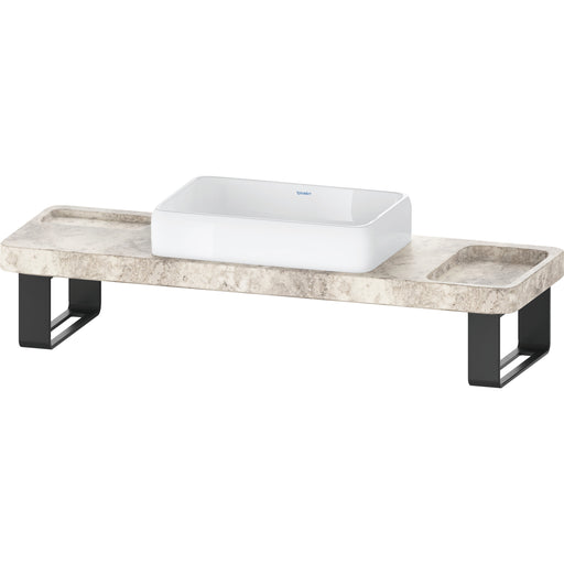 Duravit D4800800 Qatego 5 Console Bathroom Sink and Gray Travertine