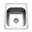 Houzer 1722-7BS-1 Hospitality 17" Stainless Steel Drop-in Topmount 3-Hole Large Bar and Prep Sink