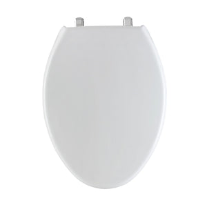 Bemis Elongated Commercial Plastic Closed Front Toilet Seat with Self-Sustaining Stainless Steel Hinge