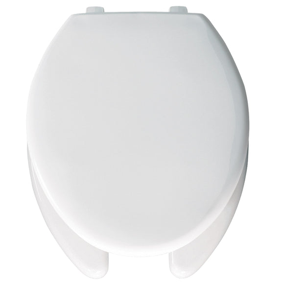 Bemis Elongated Commercial Plastic Open Front Toilet Seat with Top-Tite Hinge