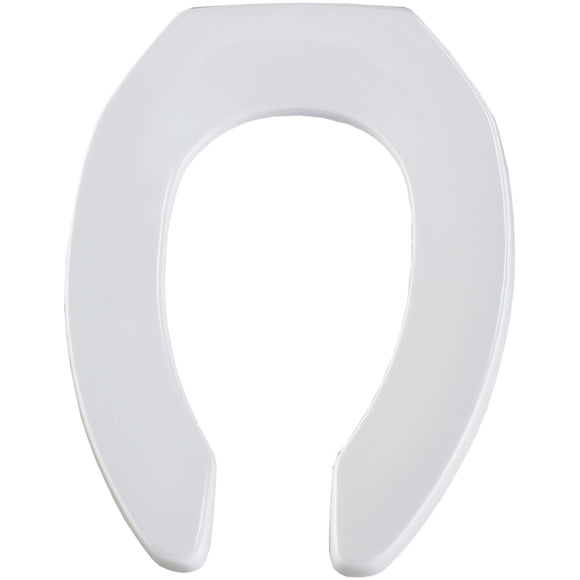 Bemis Elongated Commercial Plastic Open Front Toilet Seat Less Cover with STA-TITE Check Hinge