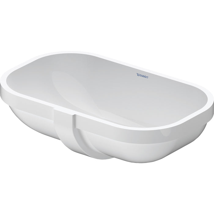Duravit 0338490017 D-Code Oval Undermount Bathroom Sink with Overflow
