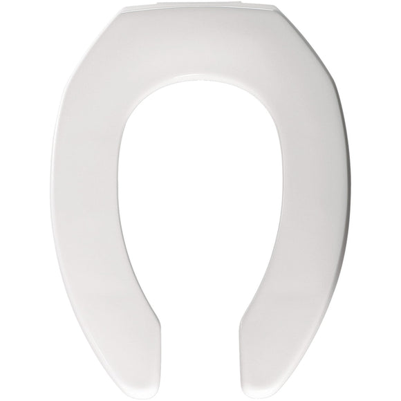 Bemis Elongated Commercial Open Front Toilet Seat with STA-TITE Check Hinge and DuraGuard