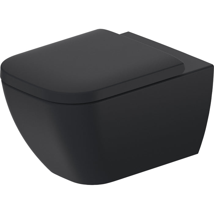 Duravit 222209AD92 Happy D.2 1.28/0.8 GPF Dual Flush Rimless Round Wall Mounted Toilet in Matte Anthracite
