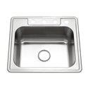 Houzer 2522-9BS4-1 Glowtone 25" Stainless Steel Drop-in Topmount 4-Hole Single Bowl 9" Deep Kitchen Sink
